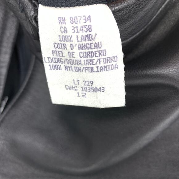 BCBGMAXAZRIA Y2K Women's Size 12 Low Rise Leather Pants Straight Leg Black - Picture 8 of 8